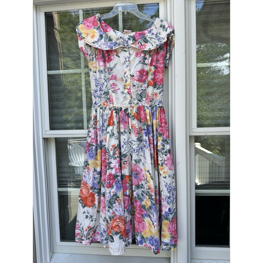 Vintage 80s The Cotton Collection cottagecore granny dress Size Medium